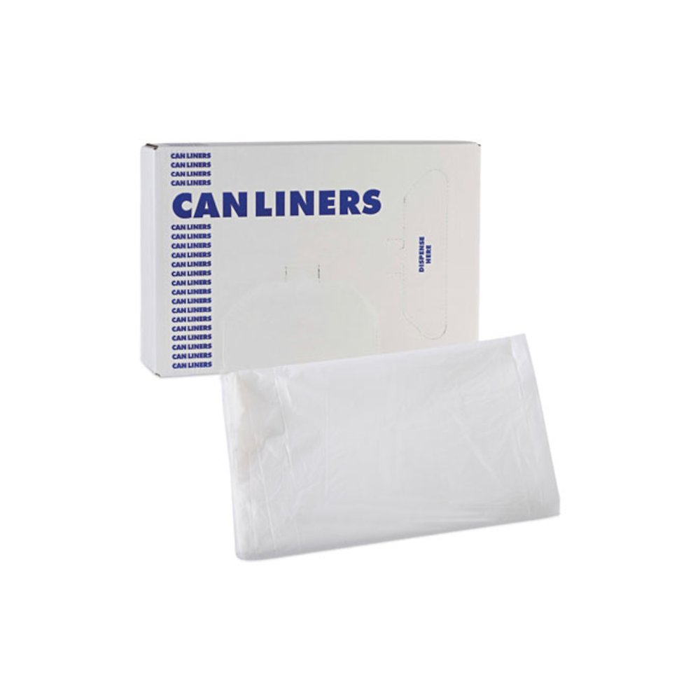 High Density Industrial Can Liners Flat Pack, 33 gal, 16 mic, 33" x 40", Natural, Flat Pack, 200/Carton. Picture 7