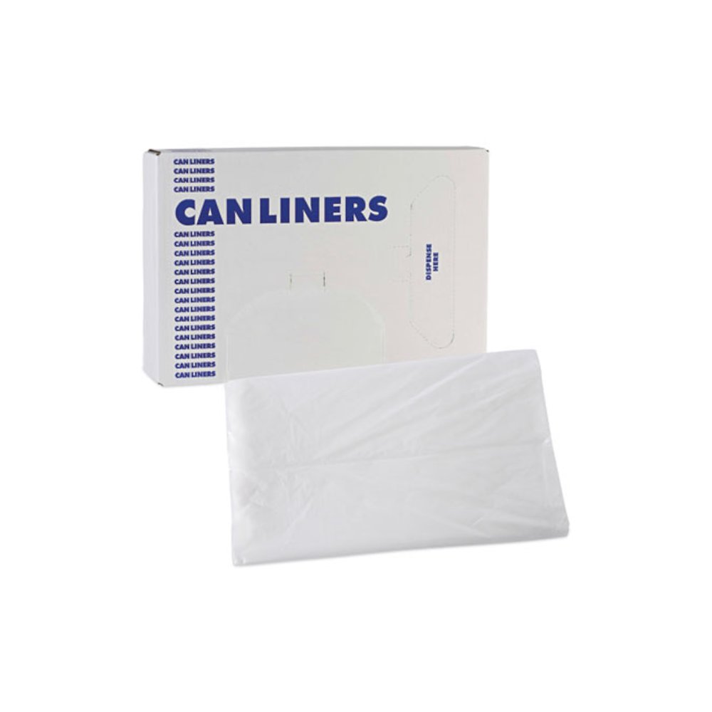 High Density Industrial Can Liners Flat Pack, 45 gal, 16 mic, 40" x 48", Natural, Flat Pack, 200/Carton. Picture 7