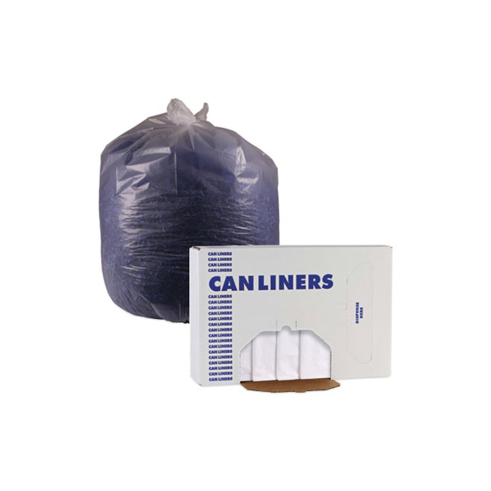 High Density Industrial Can Liners Flat Pack, 56 gal, 16 mic, 43" x 48", Natural, Flat Pack, 200/Carton. Picture 6