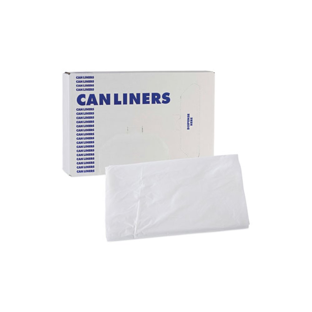 High Density Industrial Can Liners Flat Pack, 56 gal, 16 mic, 43" x 48", Natural, Flat Pack, 200/Carton. Picture 7