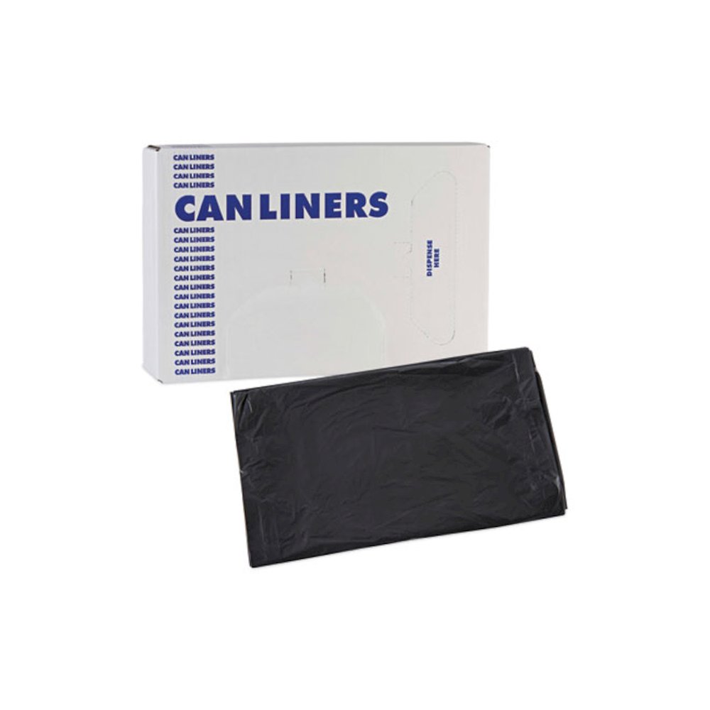 Linear Low Density Industrial Can Liners, 30 gal, 0.65 mil, 30" x 36", Black, Flat Pack, 200/Carton. Picture 7