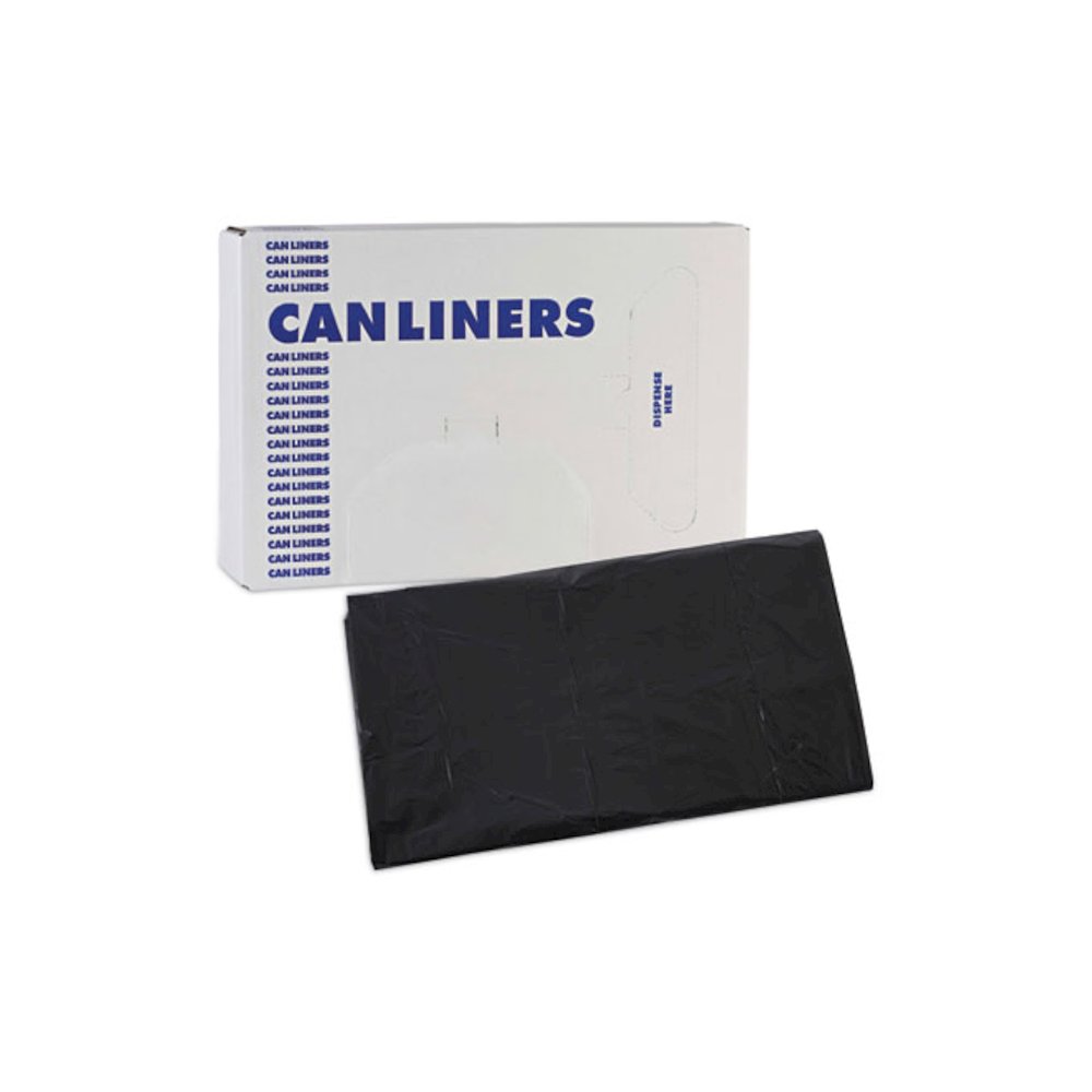 Linear Low Density Industrial Can Liners, 45 gal, 0.7 mil, 40" x 46", Black, Flat Pack, 100/Carton. Picture 7