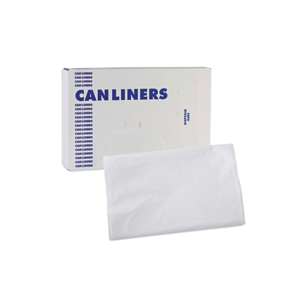 Linear Low Density Industrial Can Liners, 16 gal, 0.5 mil, 24" x 32", White, Flat Pack, 500/Carton. Picture 7