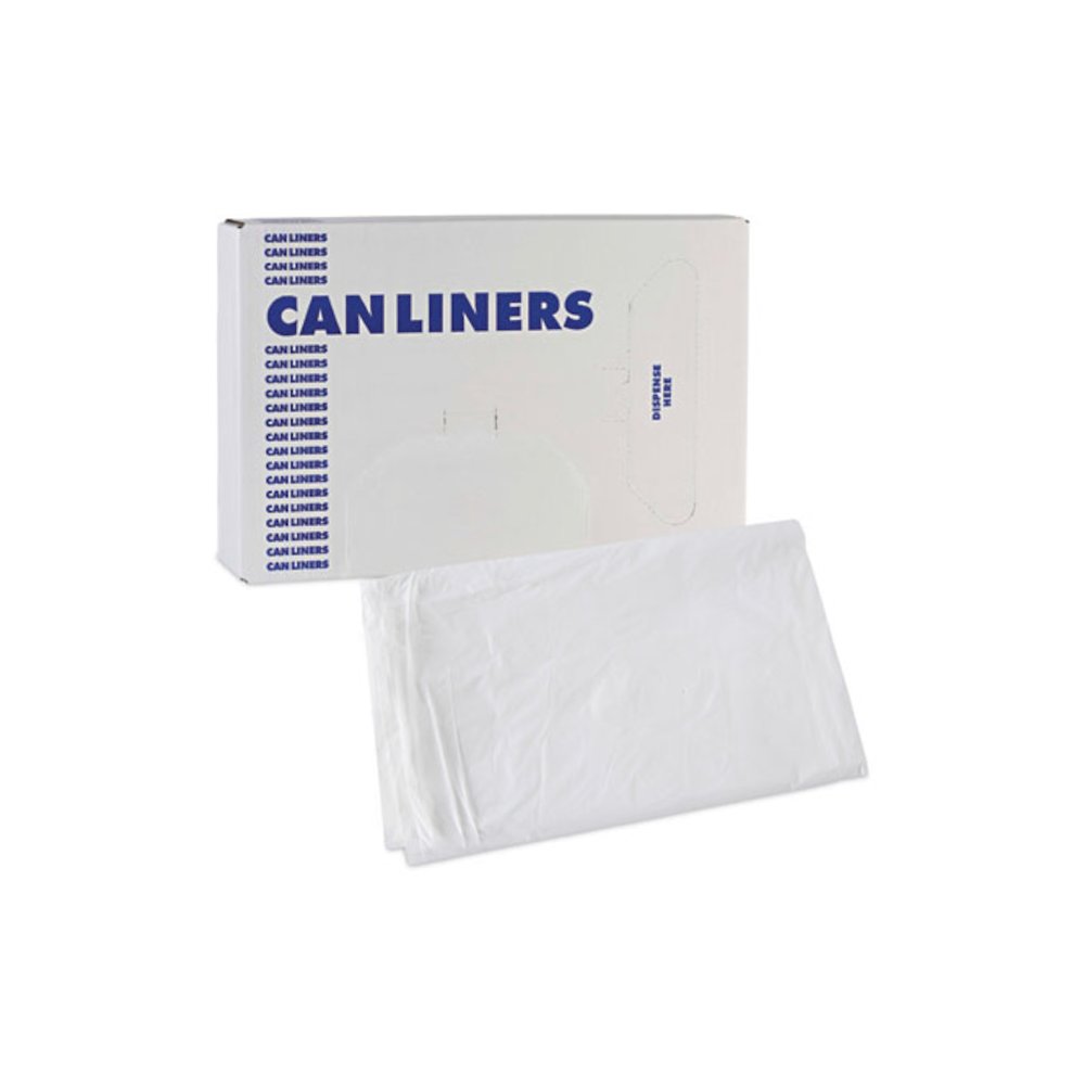 Linear Low Density Industrial Can Liners, 30 gal, 0.9 mil, 30" x 36", White, Flat Pack, 100/Carton. Picture 7