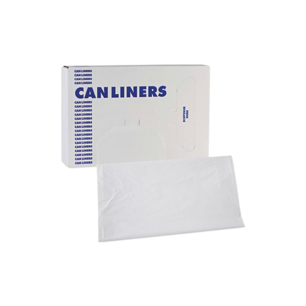 Linear Low Density Industrial Can Liners, 45 gal, 0.9 mil, 40" x 46", White, Flat Pack, 100/Carton. Picture 7