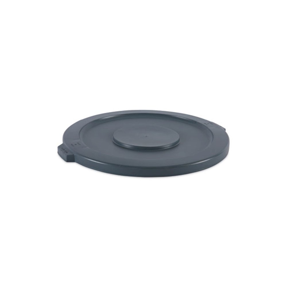 Lids for 32 gal Waste Receptacle, Flat-Top, Round, Plastic, Gray. Picture 1
