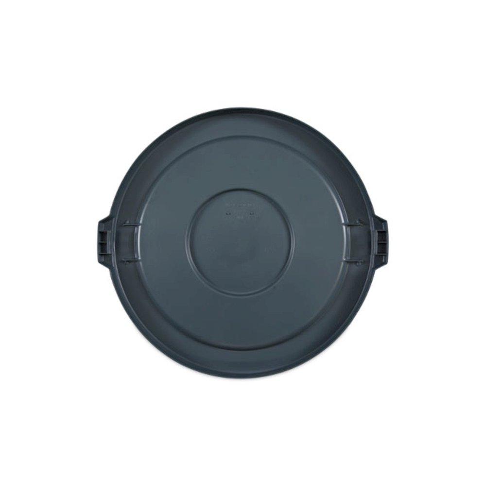 Lids for 32 gal Waste Receptacle, Flat-Top, Round, Plastic, Gray. Picture 7