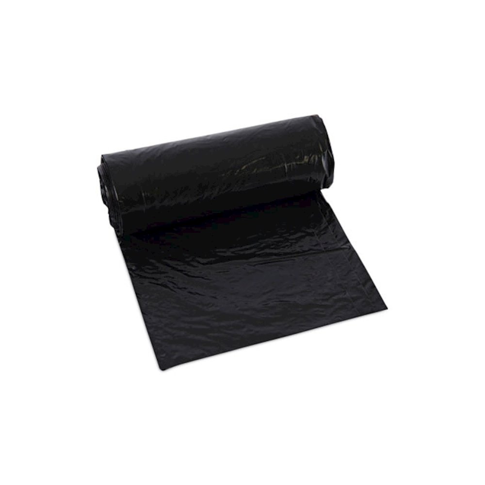 Low-Density Waste Can Liners, 16 gal, 1 mil, 24" x 32", Black, Perforated Roll, 10 Bags/Roll, 15 Rolls/Carton. Picture 1