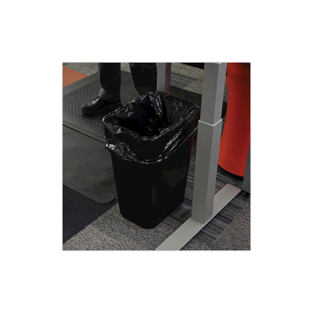 Low-Density Waste Can Liners, 16 gal, 1 mil, 24" x 32", Black, Perforated Roll, 10 Bags/Roll, 15 Rolls/Carton. Picture 5