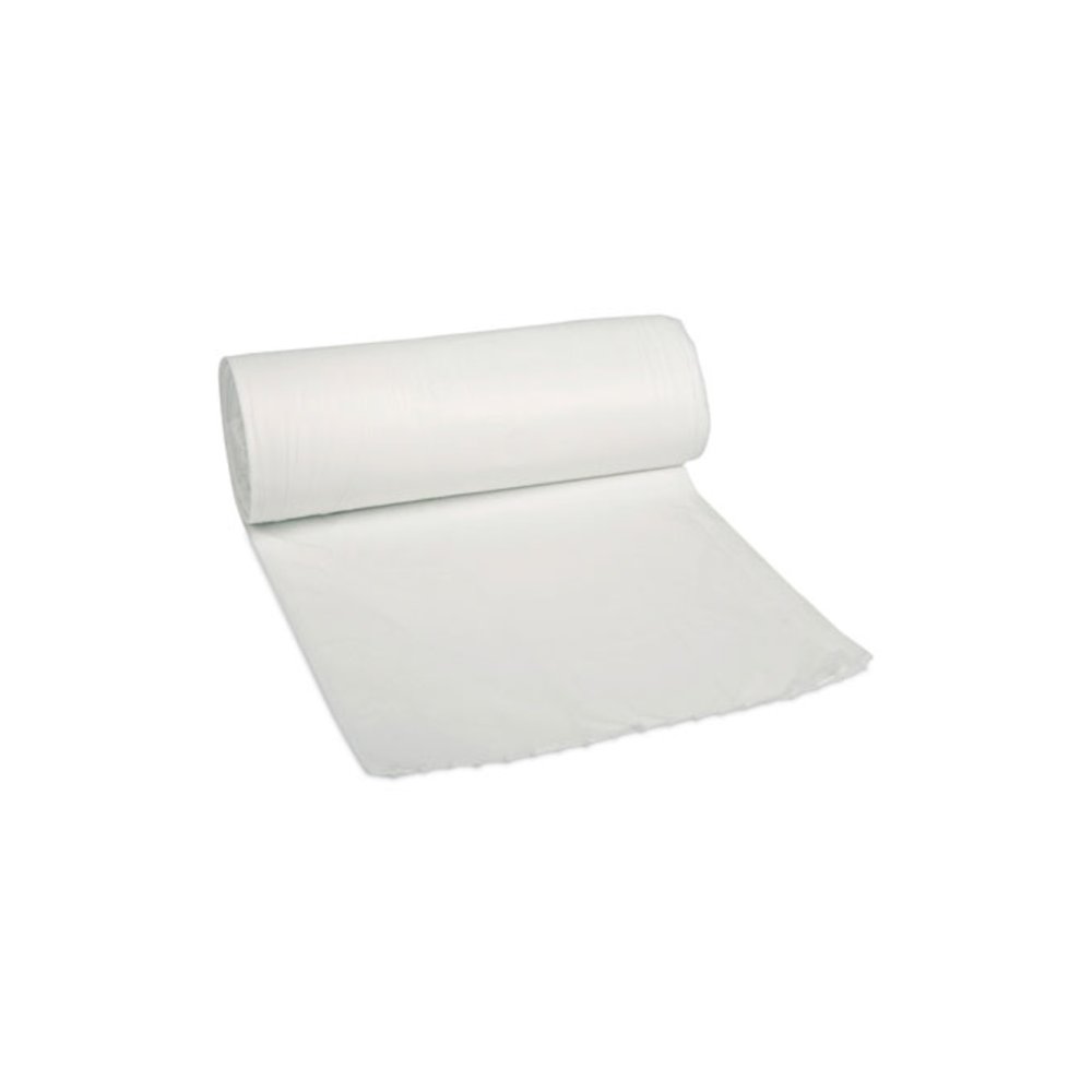 Low-Density Waste Can Liners, 30 gal, 0.5 mil, 30" x 36", White, Perforated Roll, 10 Bags/Roll, 20 Rolls/Carton. Picture 1
