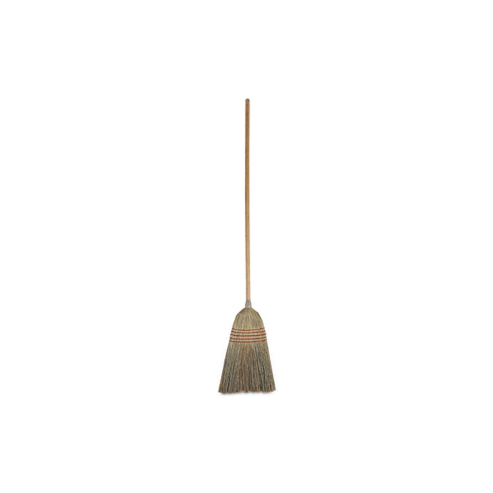 Parlor Broom, Corn Fiber Bristles, 55" Overall Length, Natural. Picture 1