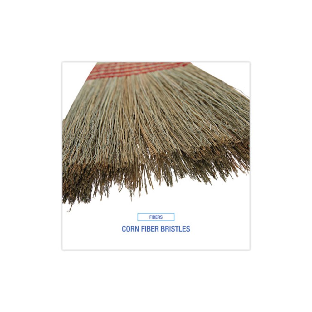 Parlor Broom, Corn Fiber Bristles, 55" Overall Length, Natural. Picture 4
