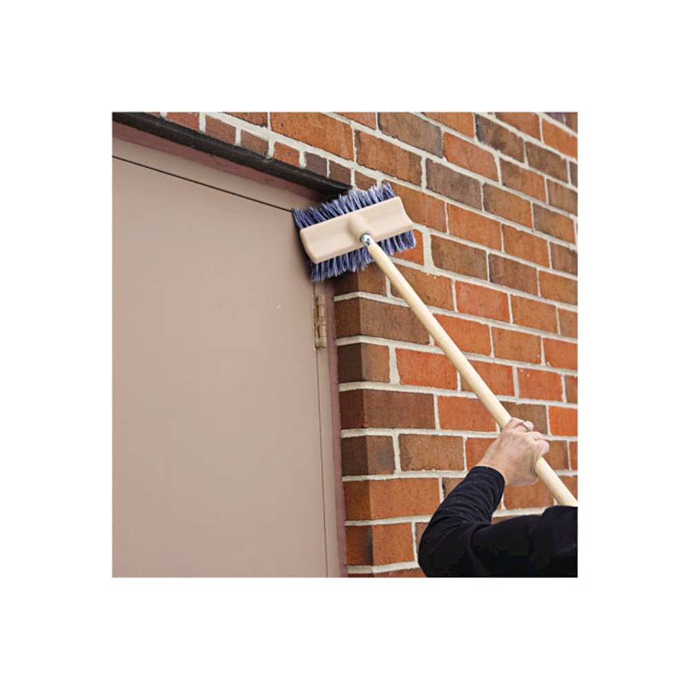 Dual-Surface Vehicle Brush, Black Polypropylene Bristles, 10" Brush, Brown Plastic Handle. Picture 5