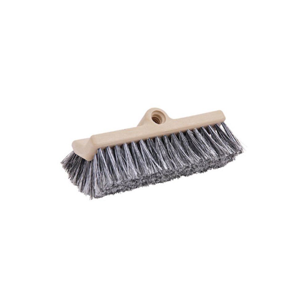 Dual-Surface Vehicle Brush, Black Polypropylene Bristles, 10" Brush, Brown Plastic Handle. Picture 1