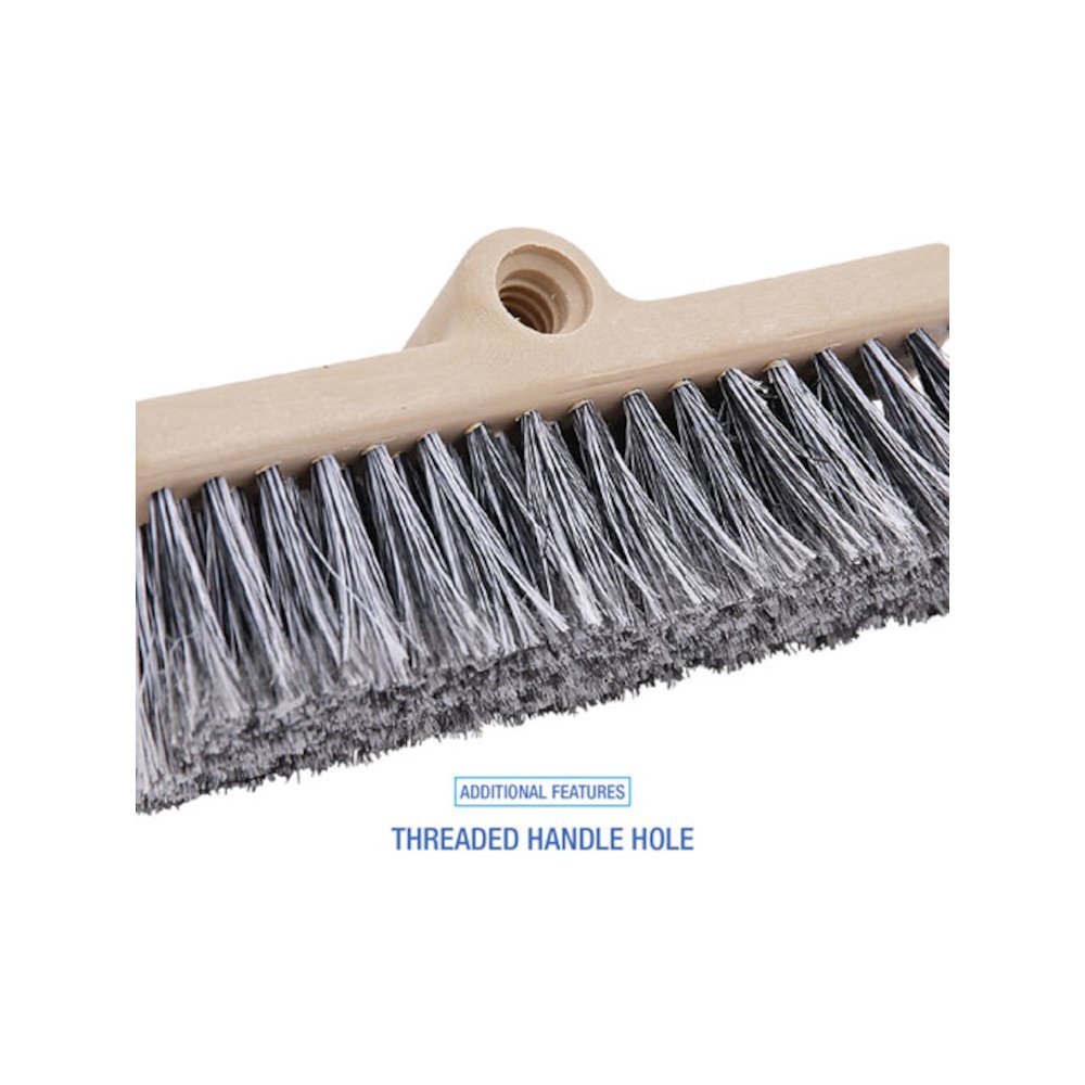 Dual-Surface Vehicle Brush, Black Polypropylene Bristles, 10" Brush, Brown Plastic Handle. Picture 4