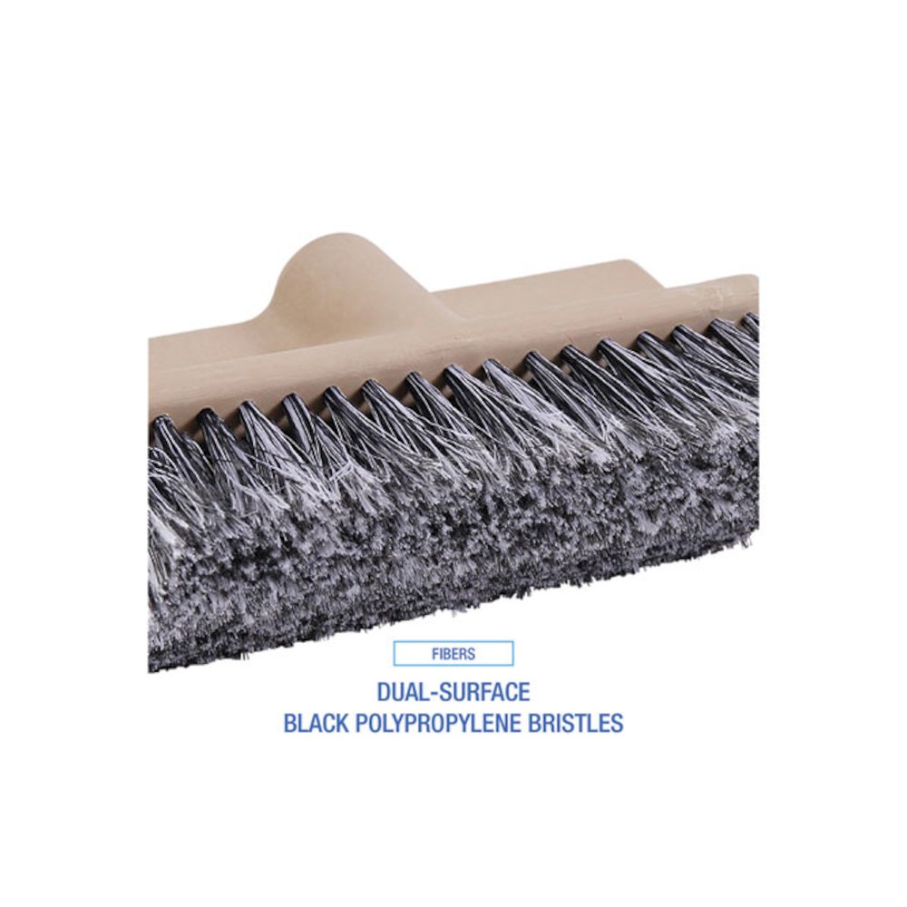 Dual-Surface Vehicle Brush, Black Polypropylene Bristles, 10" Brush, Brown Plastic Handle. Picture 3