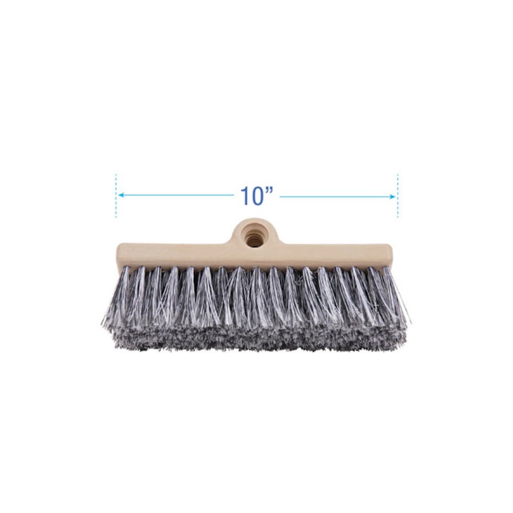 Dual-Surface Vehicle Brush, Black Polypropylene Bristles, 10" Brush, Brown Plastic Handle. Picture 2