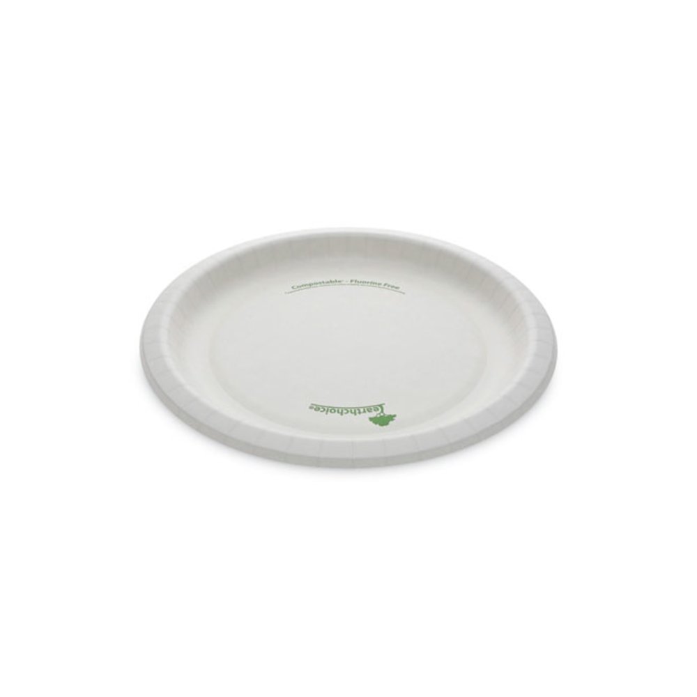 EarthChoice Pressware Compostable Dinnerware, Plate, Paper, 10" dia, White, 300/Carton. Picture 2