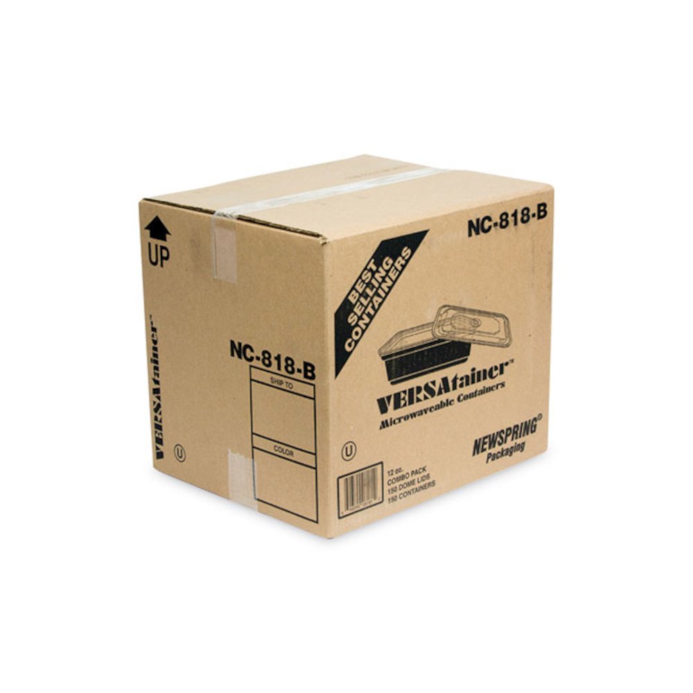 Newspring VERSAtainer Microwavable Containers, 12 oz, 5.8 x 4.6 x 2.3, Black/Clear, Plastic, 150/Carton. Picture 2