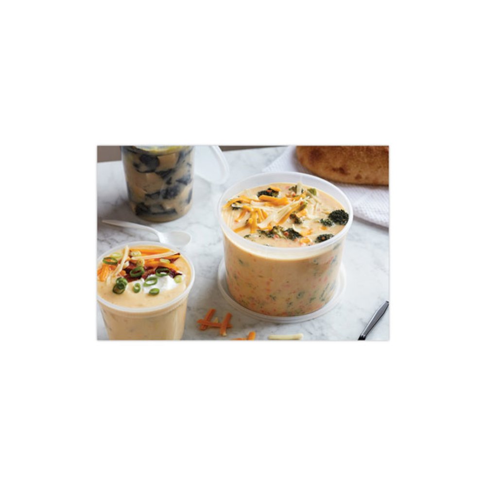 Newspring VERSAtainer Microwavable Containers, 12 oz, 5.8 x 4.6 x 2.3, Black/Clear, Plastic, 150/Carton. Picture 7
