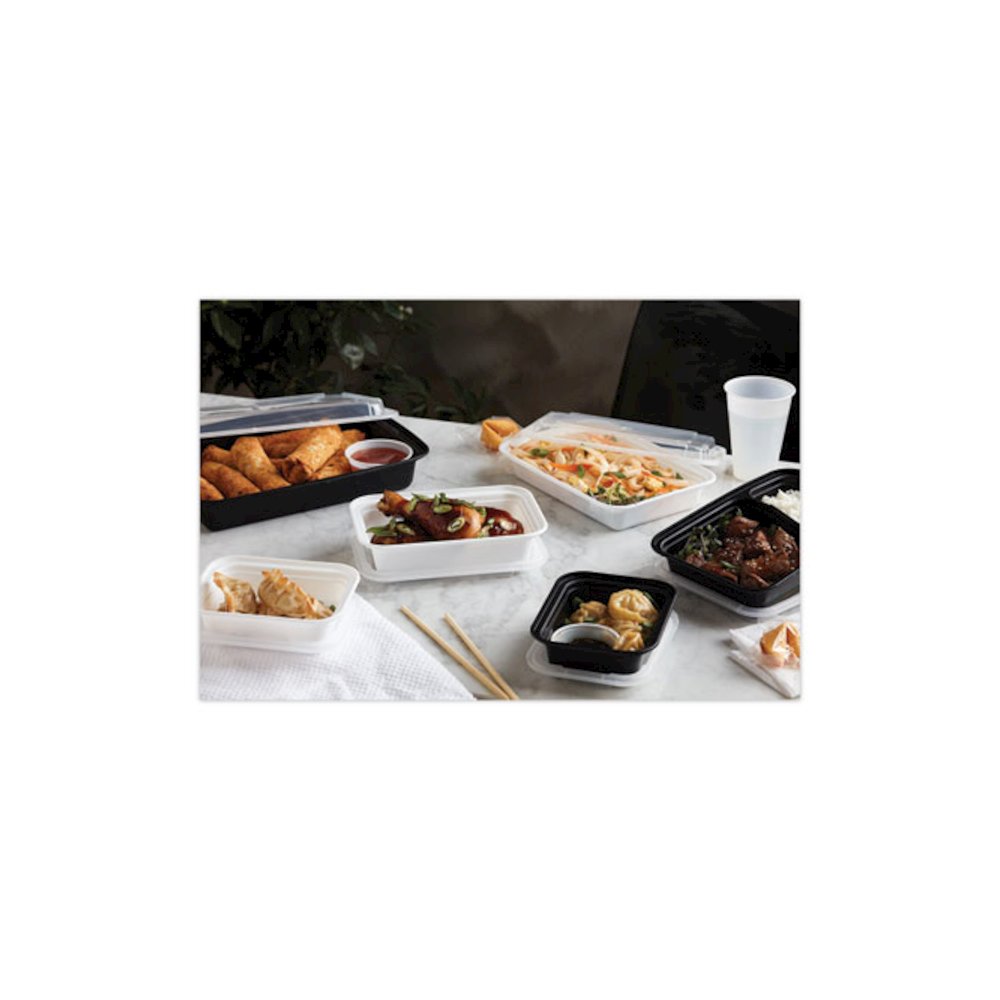 Newspring VERSAtainer Microwavable Containers, 12 oz, 5.8 x 4.6 x 2.3, Black/Clear, Plastic, 150/Carton. Picture 9