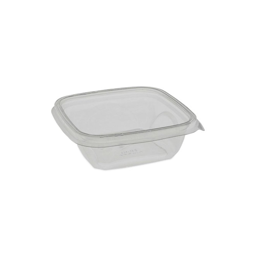 EarthChoice Square Recycled Bowl, 12 oz, 5 x 5 x 1.62, Clear, Plastic, 504/Carton. Picture 1