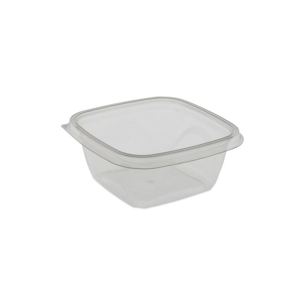 EarthChoice Square Recycled Bowl, 16 oz, 5 x 5 x 1.75, Clear, Plastic, 504/Carton. Picture 1