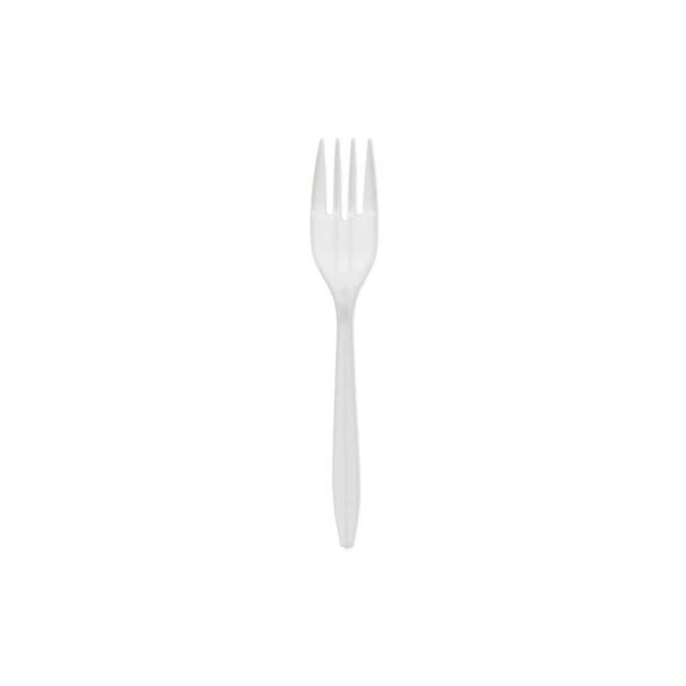 Fieldware Cutlery, Mediumweight Fork, Plastic, White, 1,000/Carton. Picture 1