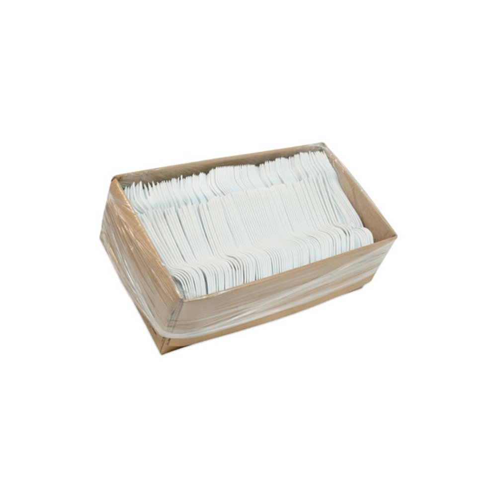 Fieldware Cutlery, Mediumweight Fork, Plastic, White, 1,000/Carton. Picture 3
