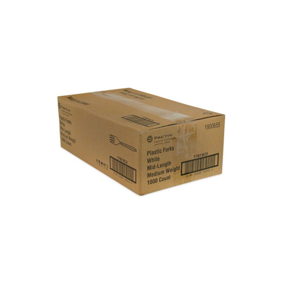 Fieldware Cutlery, Mediumweight Fork, Plastic, White, 1,000/Carton. Picture 4
