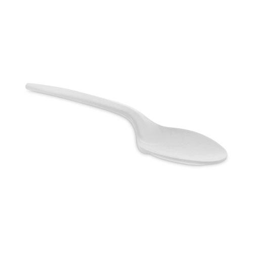 Fieldware Cutlery, Mediumweight Spoon, Plastic, White, 1,000/Carton. Picture 1