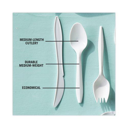 Fieldware Cutlery, Mediumweight Spoon, Plastic, White, 1,000/Carton. Picture 8