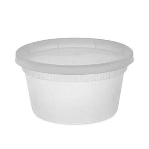 Newspring DELItainer Microwavable Container, 12 oz, 4.55 x 2.45 x 2.45, Clear, Plastic, 240/Carton. Picture 1