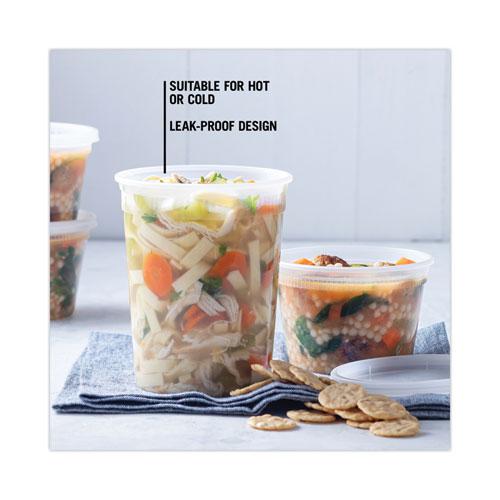 Newspring DELItainer Microwavable Container, 32 oz, 4.55" Diameter x 5.55" h, Clear, Plastic, 240/Carton. Picture 6