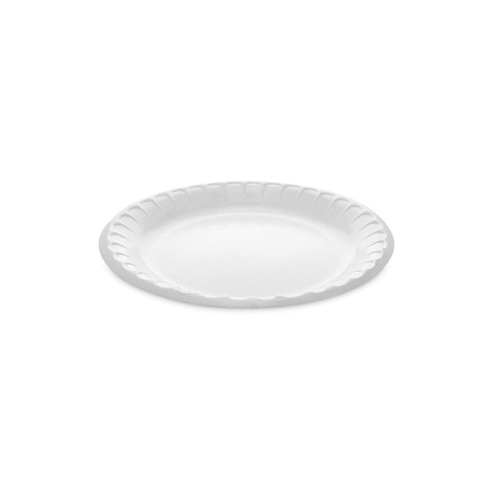Placesetter Deluxe Laminated Foam Dinnerware, Plate, 8.88" dia, White, 500/Carton. Picture 1