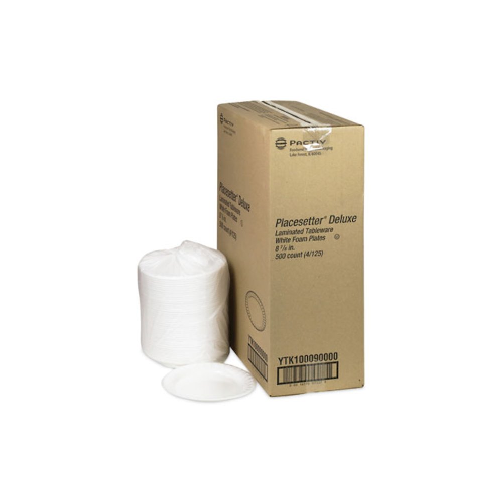 Placesetter Deluxe Laminated Foam Dinnerware, Plate, 8.88" dia, White, 500/Carton. Picture 4