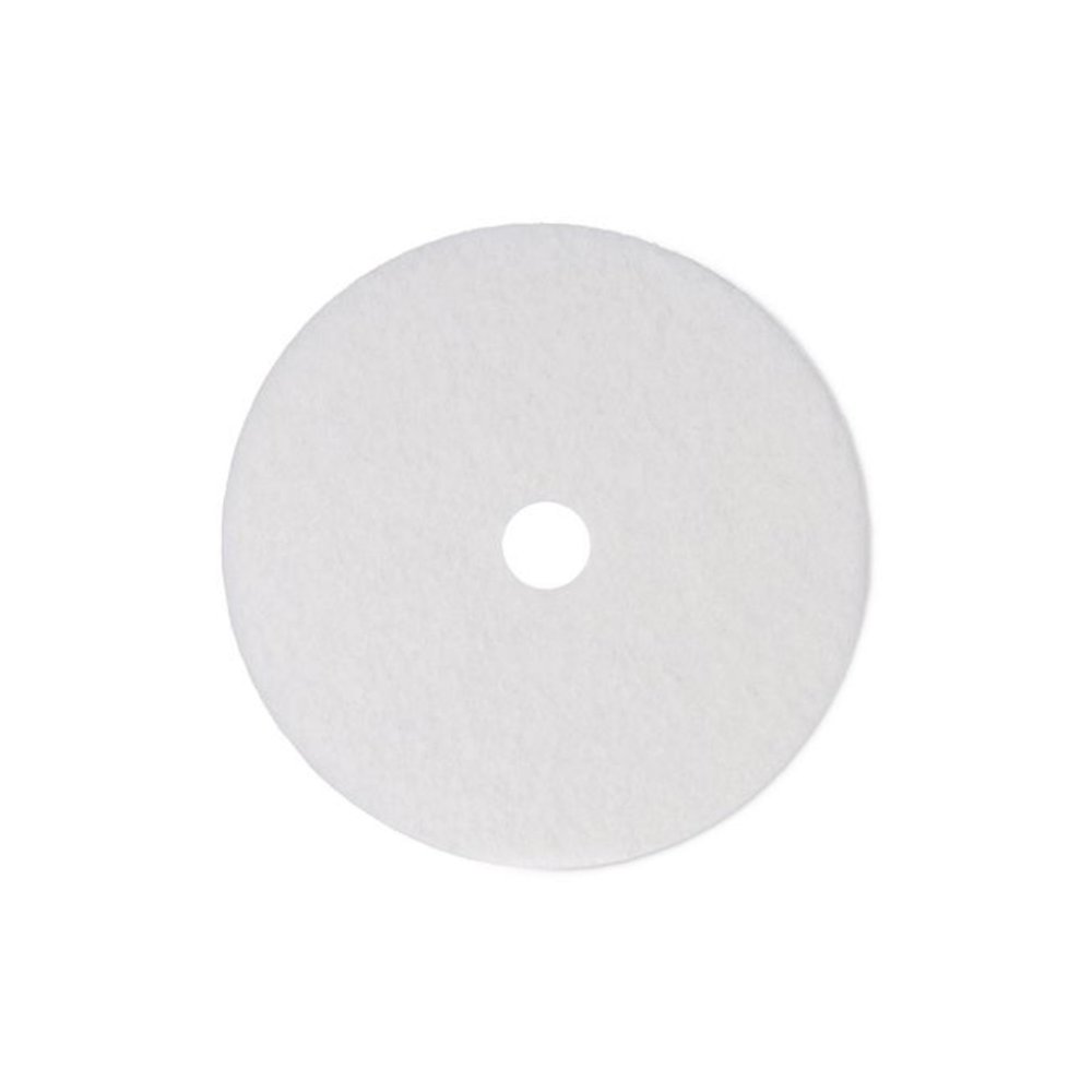 Polishing Floor Pads, 24" Diameter, White, 5/Carton. Picture 1