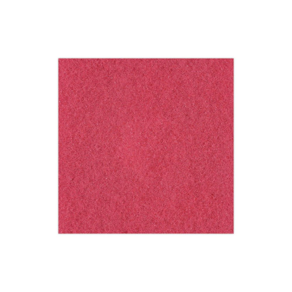 Buffing Floor Pads, 21" Diameter, Red, 5/Carton. Picture 6
