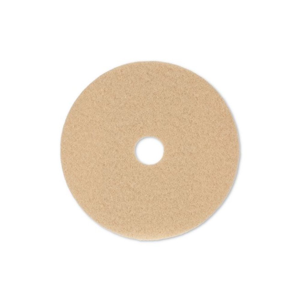 Burnishing Floor Pads, 20" Diameter, Tan, 5/Carton. Picture 1