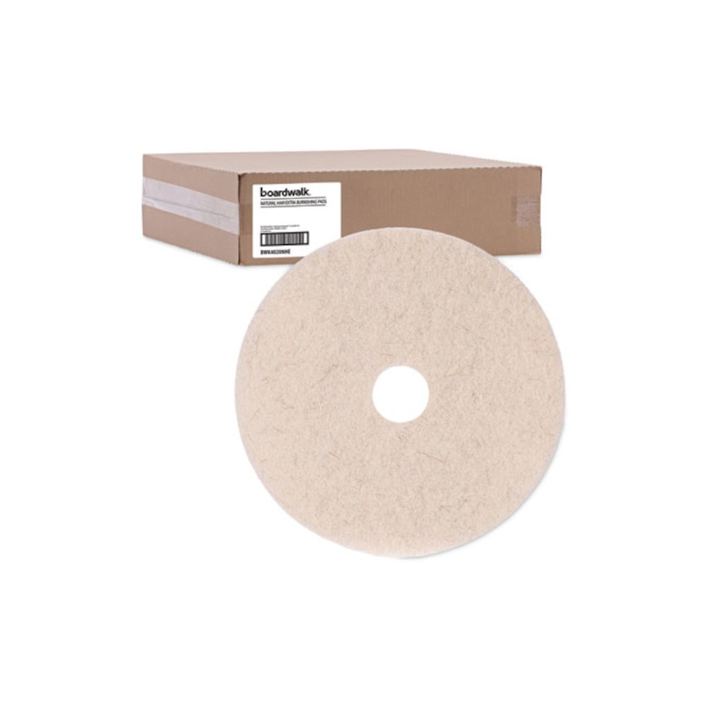 Natural Hog Hair Burnishing Floor Pads, 20" Diameter, Tan, 5/Carton. Picture 5