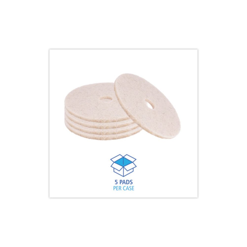 Natural Hog Hair Burnishing Floor Pads, 20" Diameter, Tan, 5/Carton. Picture 3