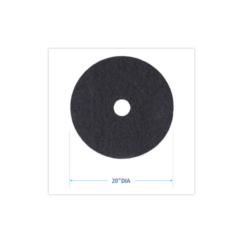 Stripping Floor Pads, 20" Diameter, Black, 5/Carton. Picture 2