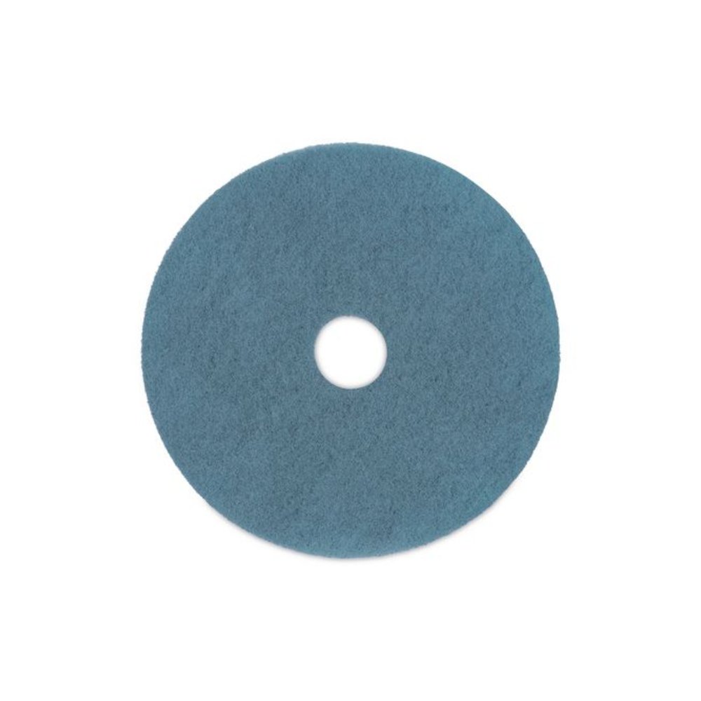 Burnishing Floor Pads, 20" Diameter, Aqua, 5/Carton. Picture 1