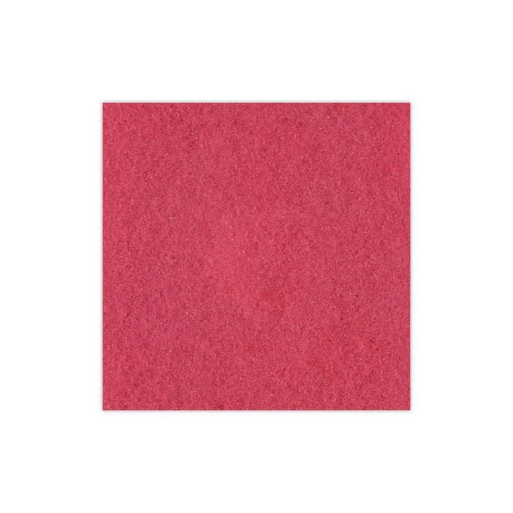 Buffing Floor Pads, 19" Diameter, Red, 5/Carton. Picture 6