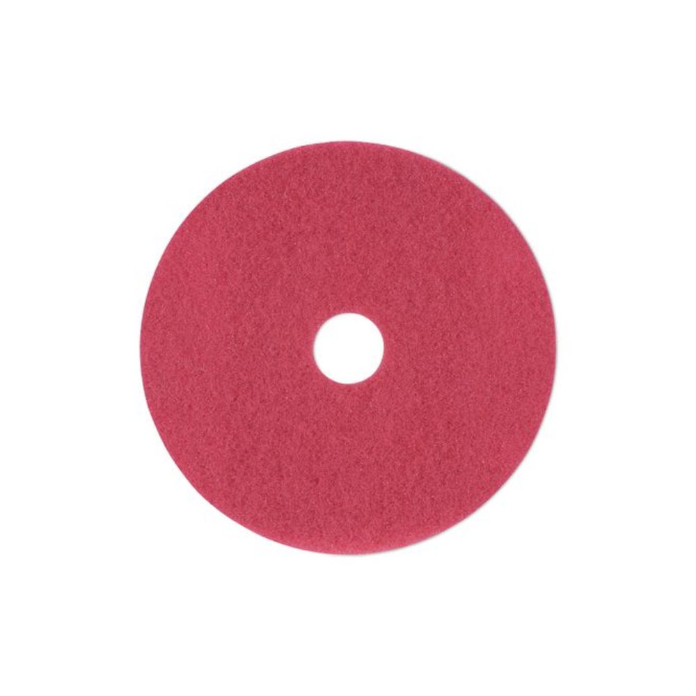 Buffing Floor Pads, 19" Diameter, Red, 5/Carton. Picture 1