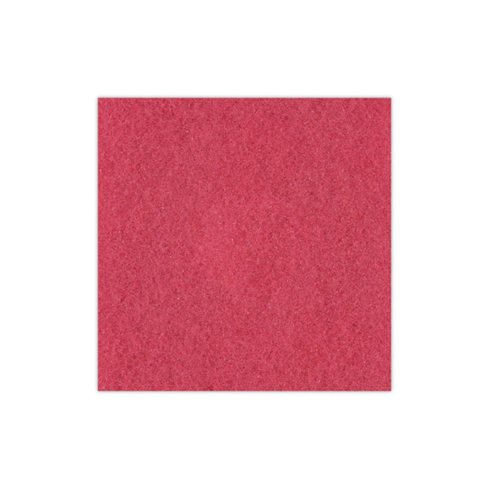 Buffing Floor Pads, 18" Diameter, Red, 5/Carton. Picture 6