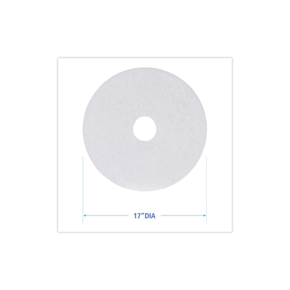 Polishing Floor Pads, 17" Diameter, White, 5/Carton. Picture 2