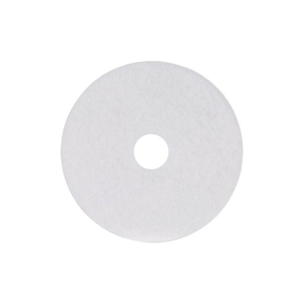 Polishing Floor Pads, 17" Diameter, White, 5/Carton. Picture 1