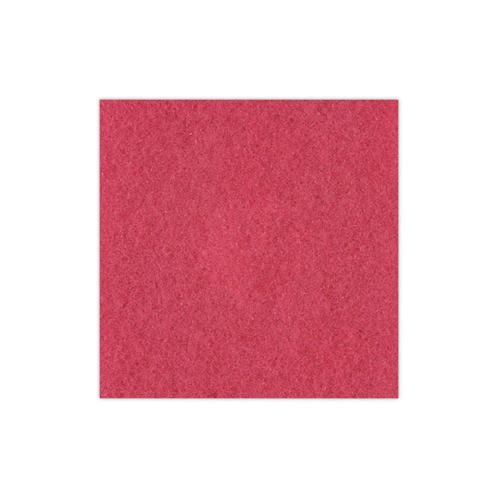 Buffing Floor Pads, 17" Diameter, Red, 5/Carton. Picture 6
