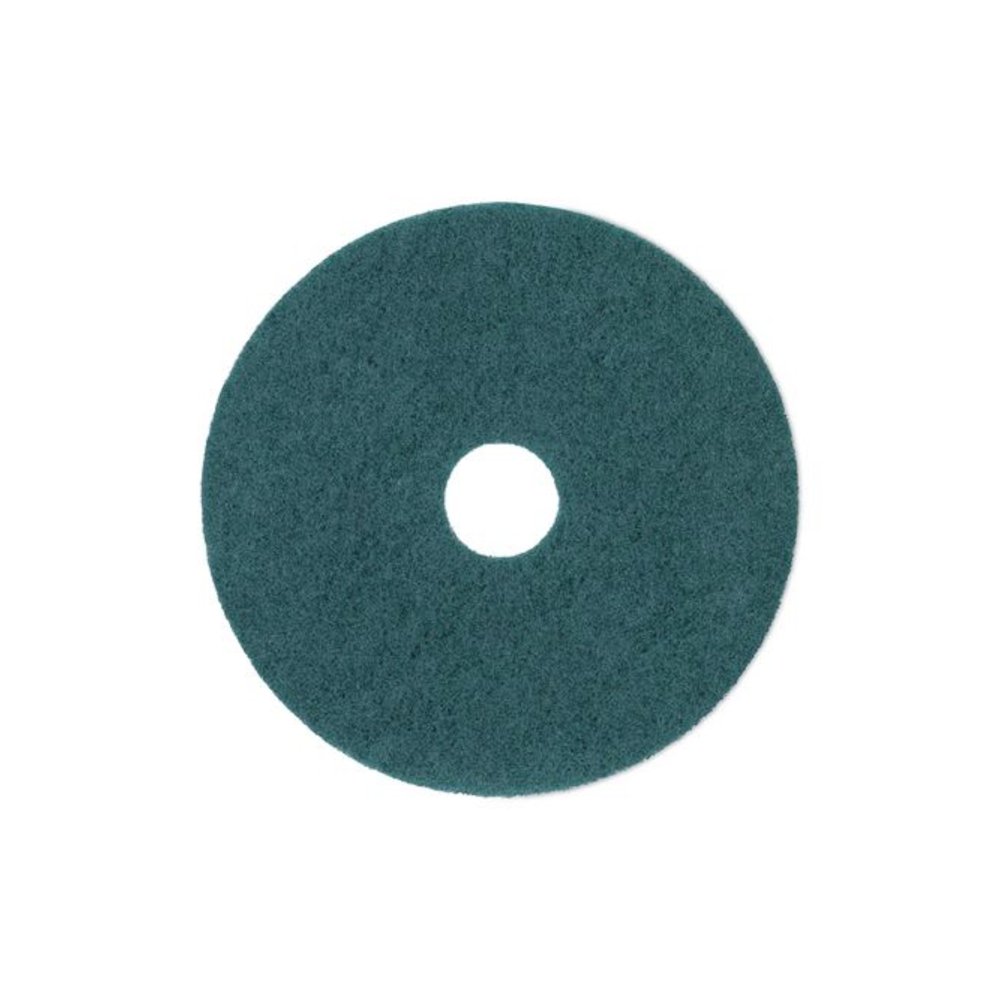 Heavy-Duty Scrubbing Floor Pads, 17" Diameter, Green, 5/Carton. Picture 1